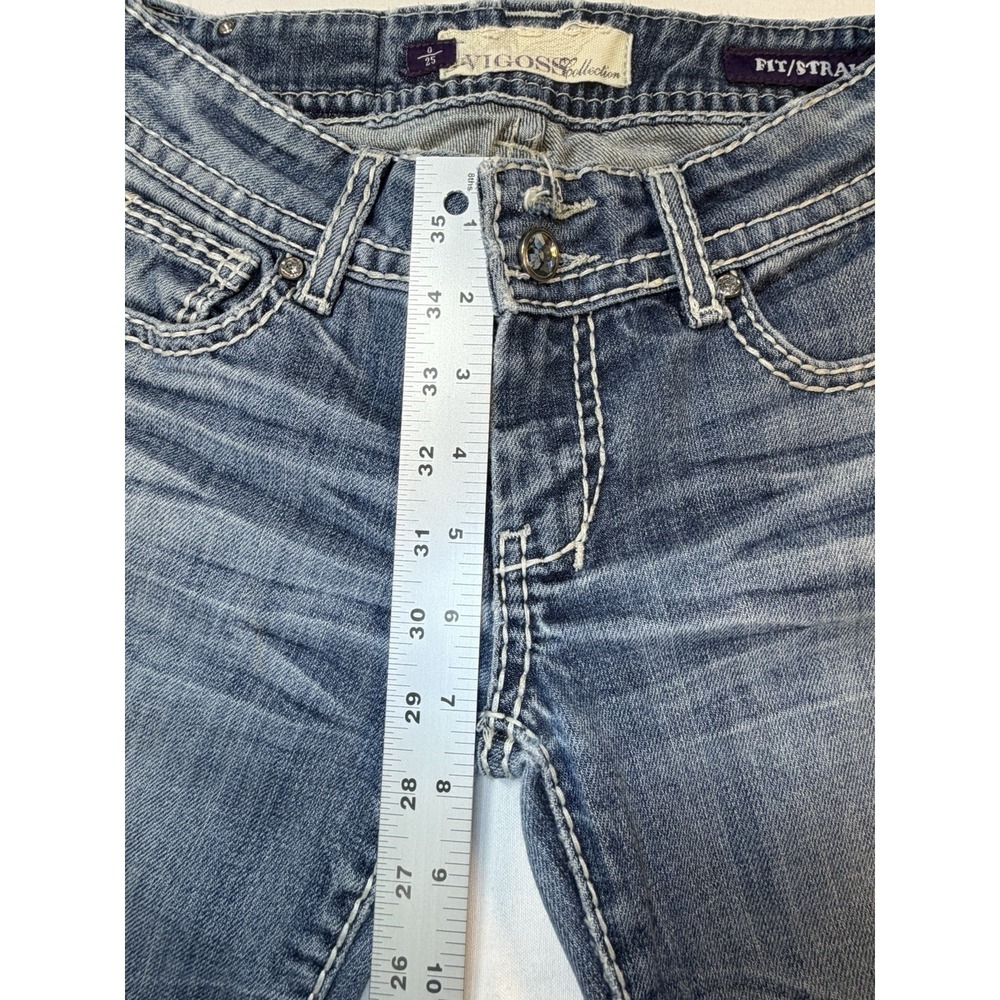 Vigoss‎ Womens Jeans Straight Leg Denim Blue Low Rise 0/25 - Picture 7 of 10